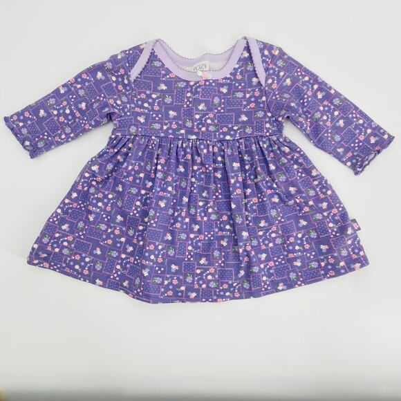 Children's Place Purple Cotton Dress - 3-6 Months - Picture 1 of 6